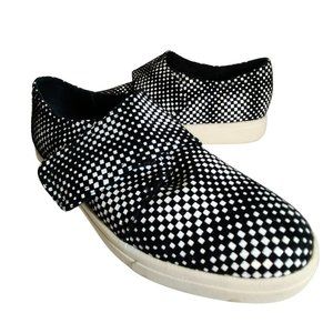 Vaneli Sport Top-Trap Loafer Black & White Check Suede Women's 6.5